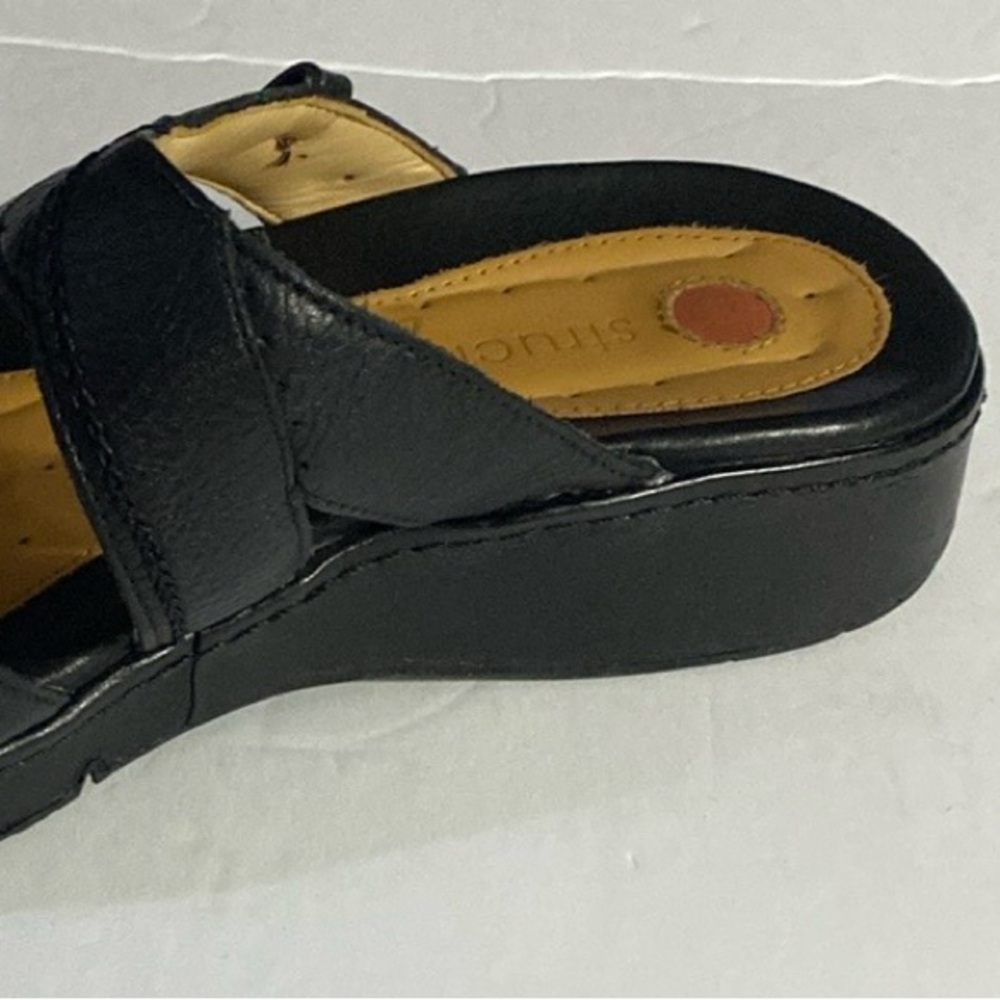 Unstructured CLARKS Sandals, Sz 10, Leather, Slides, Slip on, Classic,Comfort - Picture 7 of 16